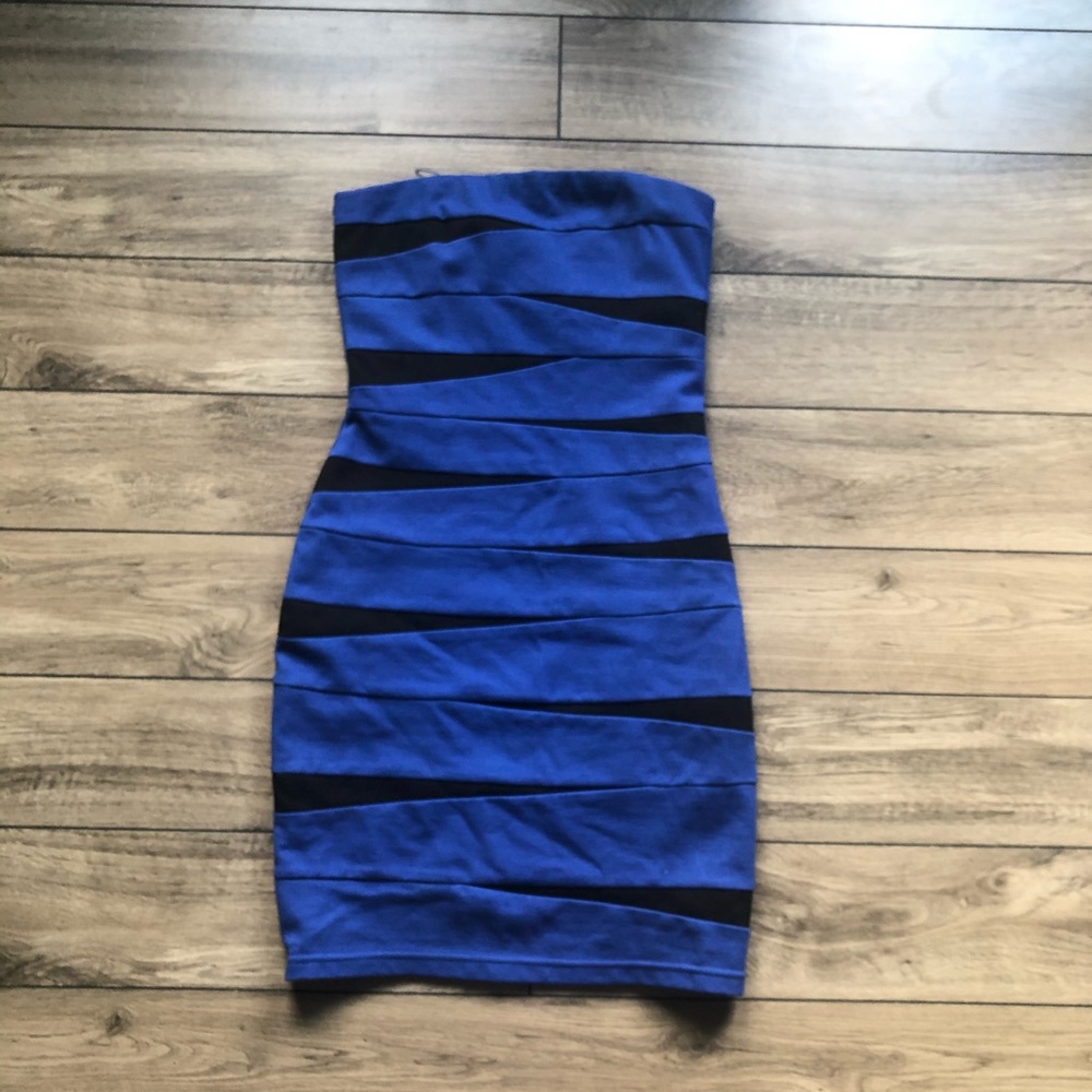 INC Blue and Black Bodycon Dress
